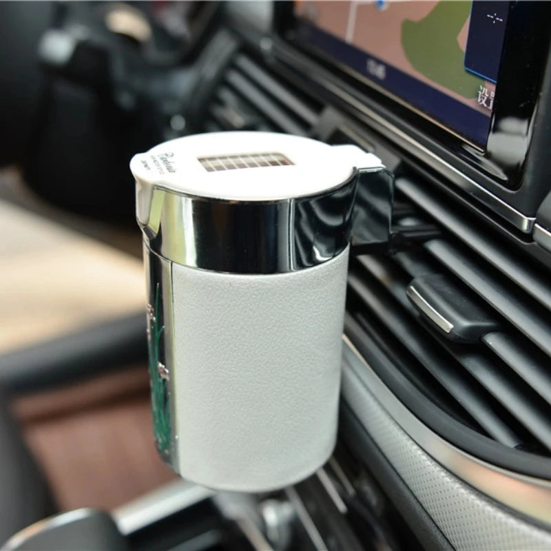 CHIZIYO Newest Car Portable Cigar Cigarette Ashtray Smokeless Carbon Fiber Car Ashtray With Led Light