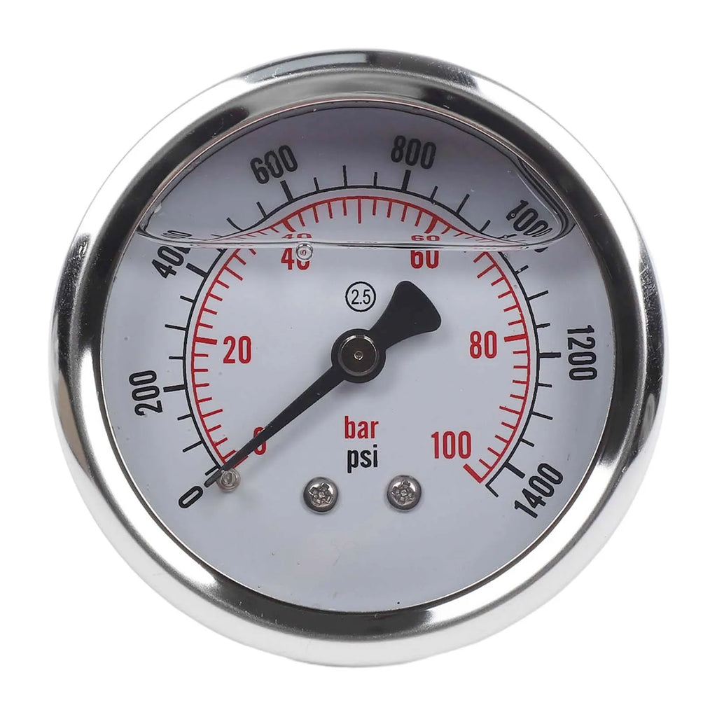 60mm Pressure Gauge Hydraulic Vacuum 0 100 Bar PSI with Brass Connector and Stabilized Glycerine Filled Movement