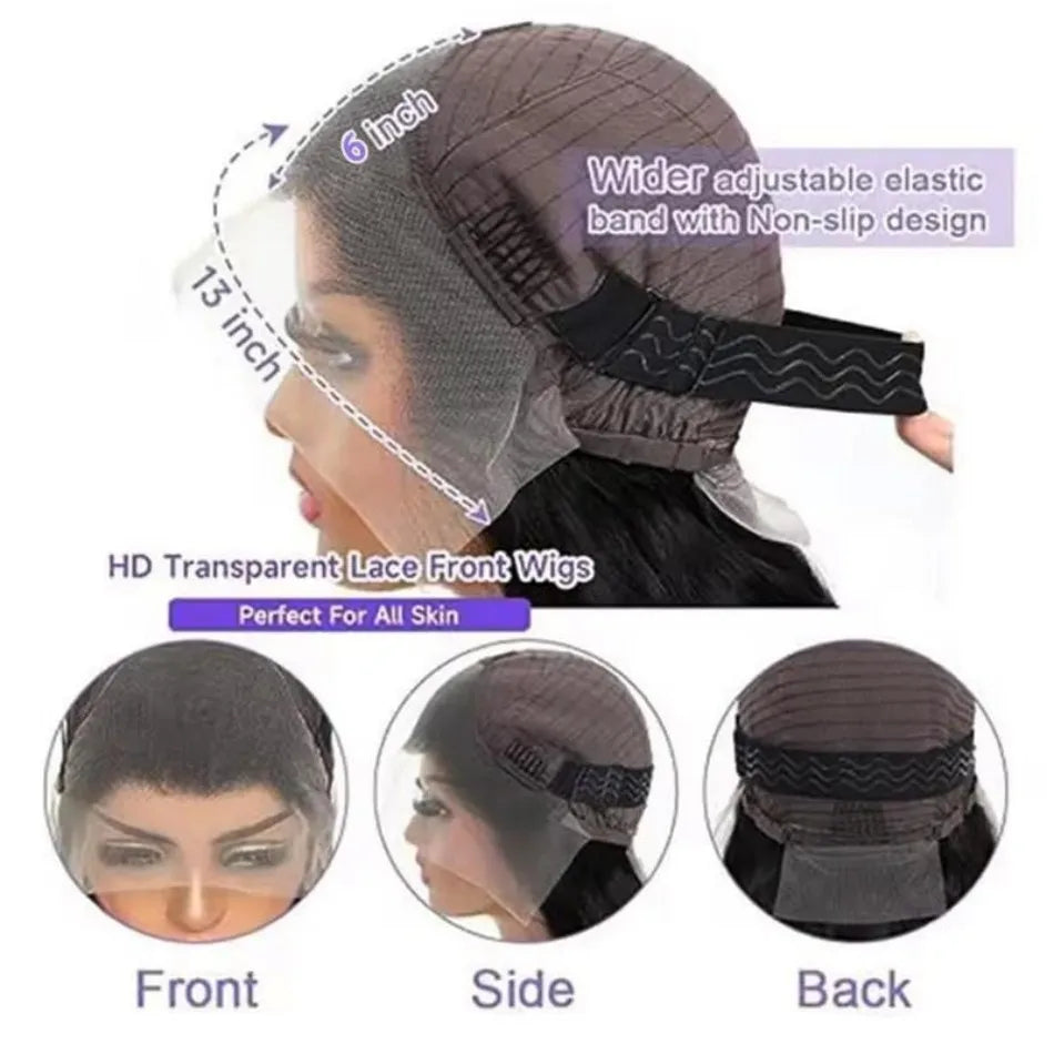 13X6 Hd Lace Frontal Wig Curly Deep Wave Human Hair Wigs 40 Inch Lace Front Wigs Brazilian Natural Black 230 Density Pre Plucked