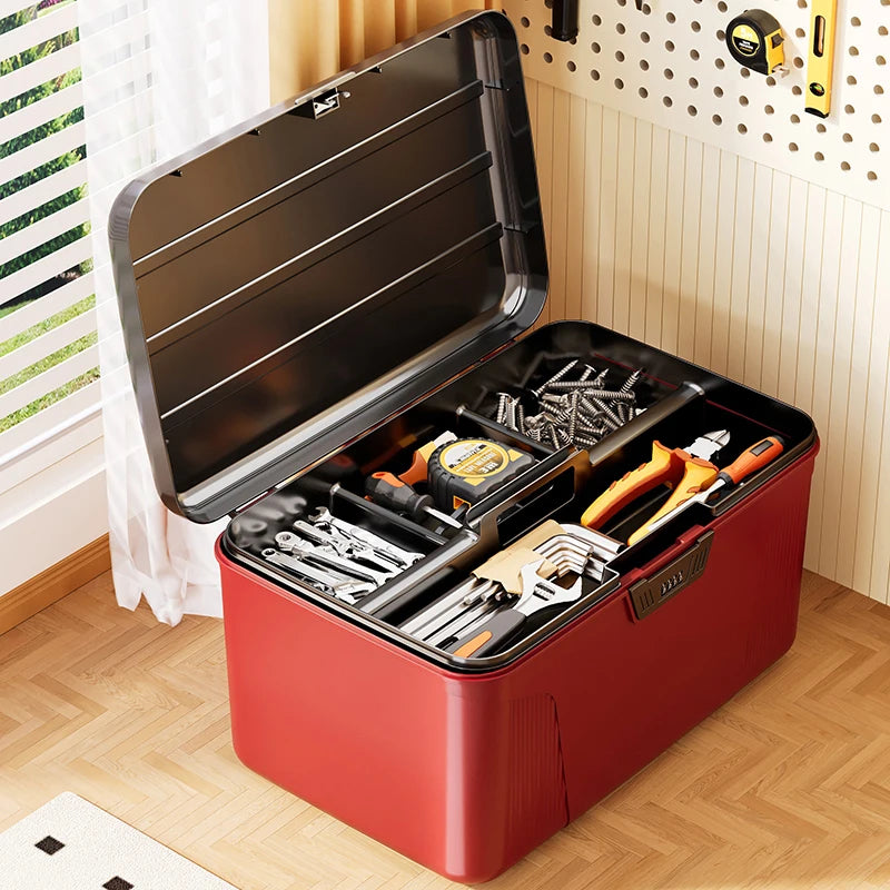 Portable Tool Box with Password lock Multi-layer Tool Storage Box Large-Capacity Car Tools Organizer Auto Parts Organizer