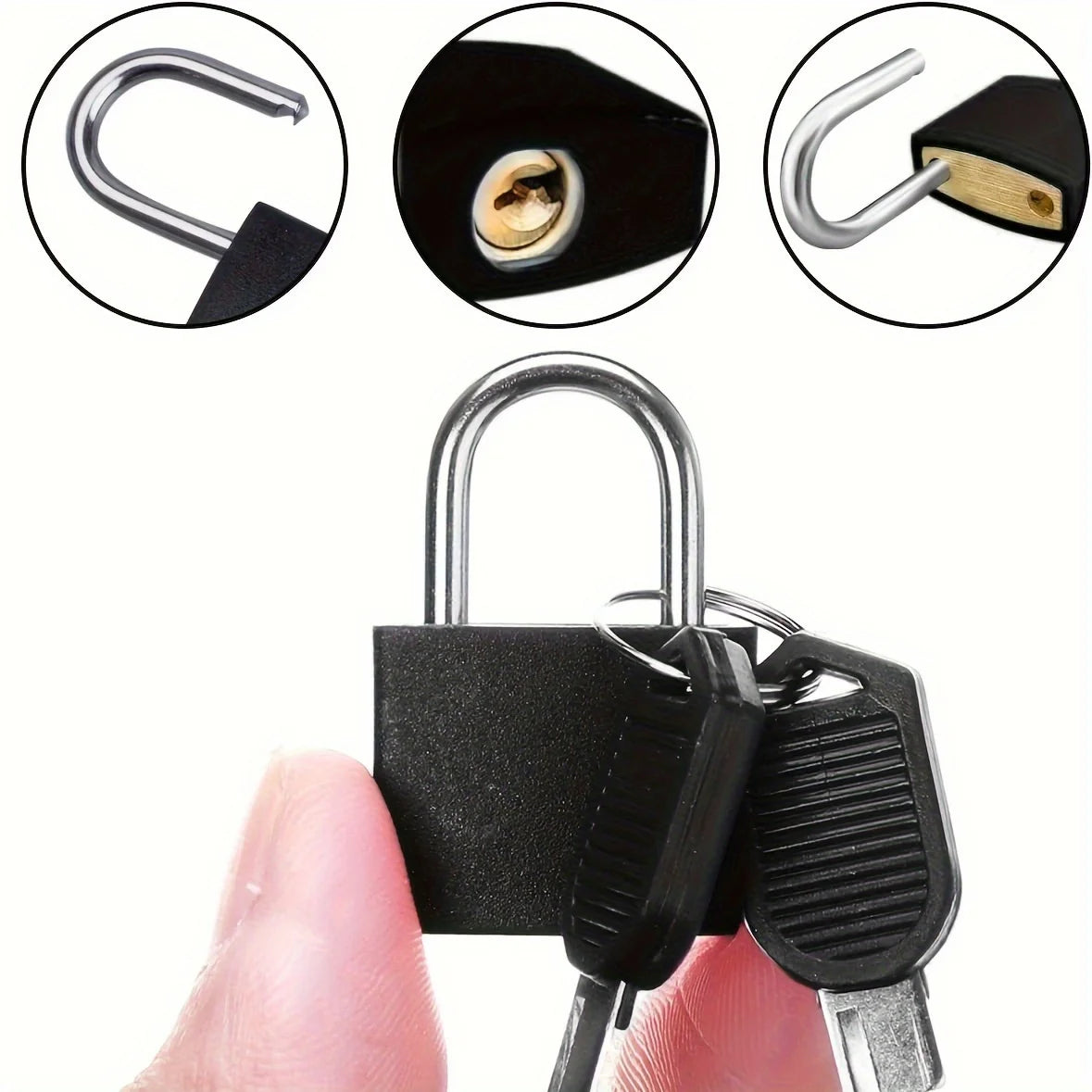 3/6Pcs Mini Colorful Padlock with 2 Keys Small Suitcase Lock Luggage Bag Drawer Cabinet Backpack Locks