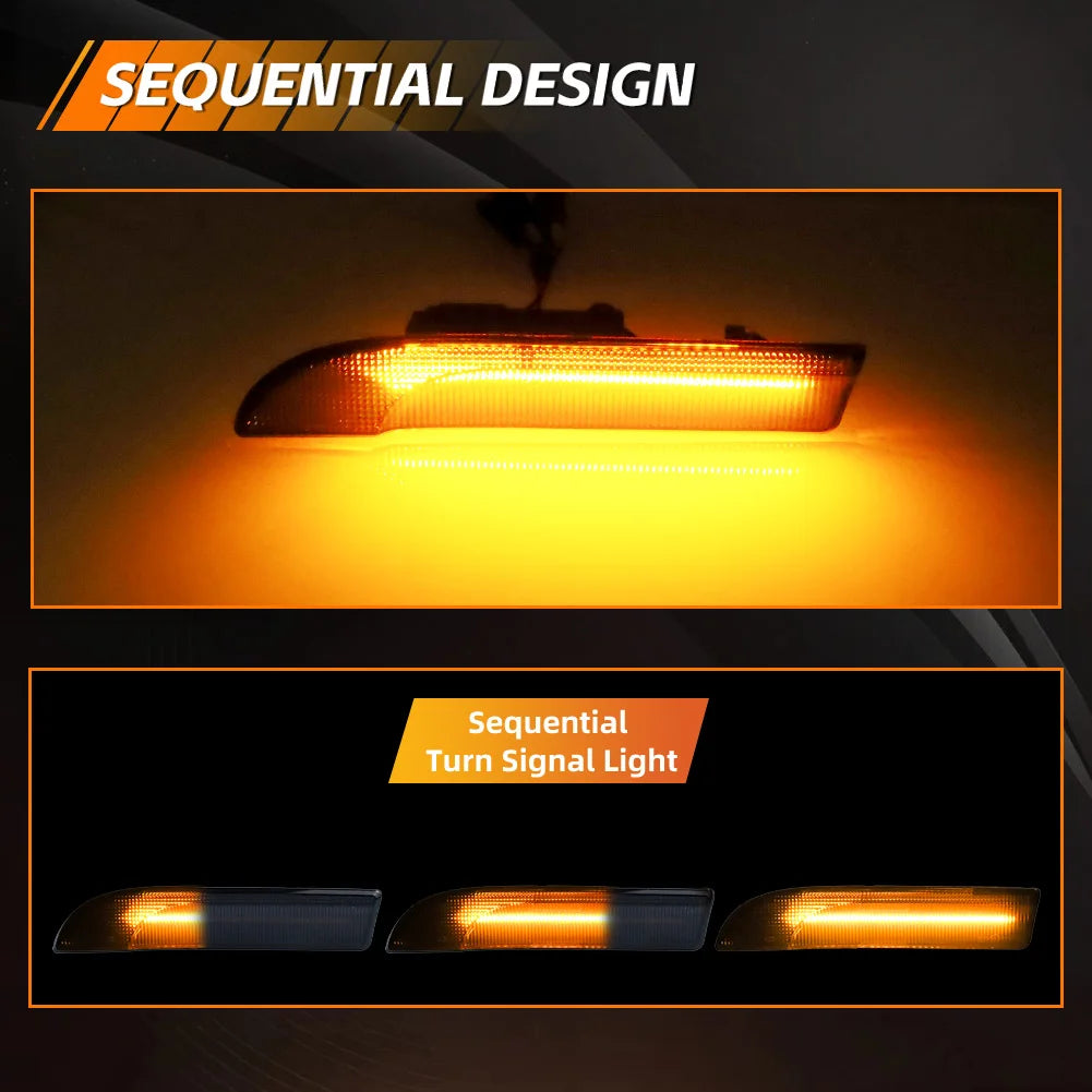 2X Front Side Marker Light Fender Light Turn Signal Light W/LED For 2009 210 2011 2012 2013 2014 2015 2016 Porsche Panamera 970