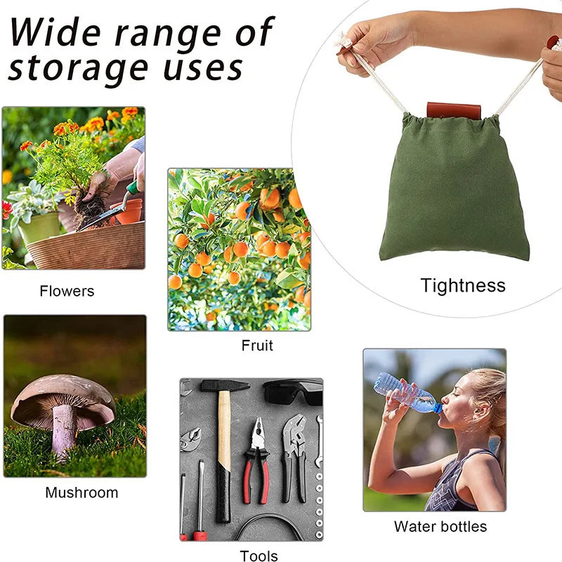 Foraging Harvest Waist Bag Fruit Picking Tool Pouch For Gardening Camping Outdoor Mushroom Foraging