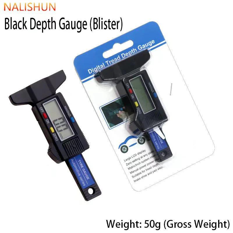 1Pc Digital Tire Tread Depth Gauge Lcd Display 0-25mm High Precision Caliper Auto Car Tyre Wear Detection Measuring Tool Repair