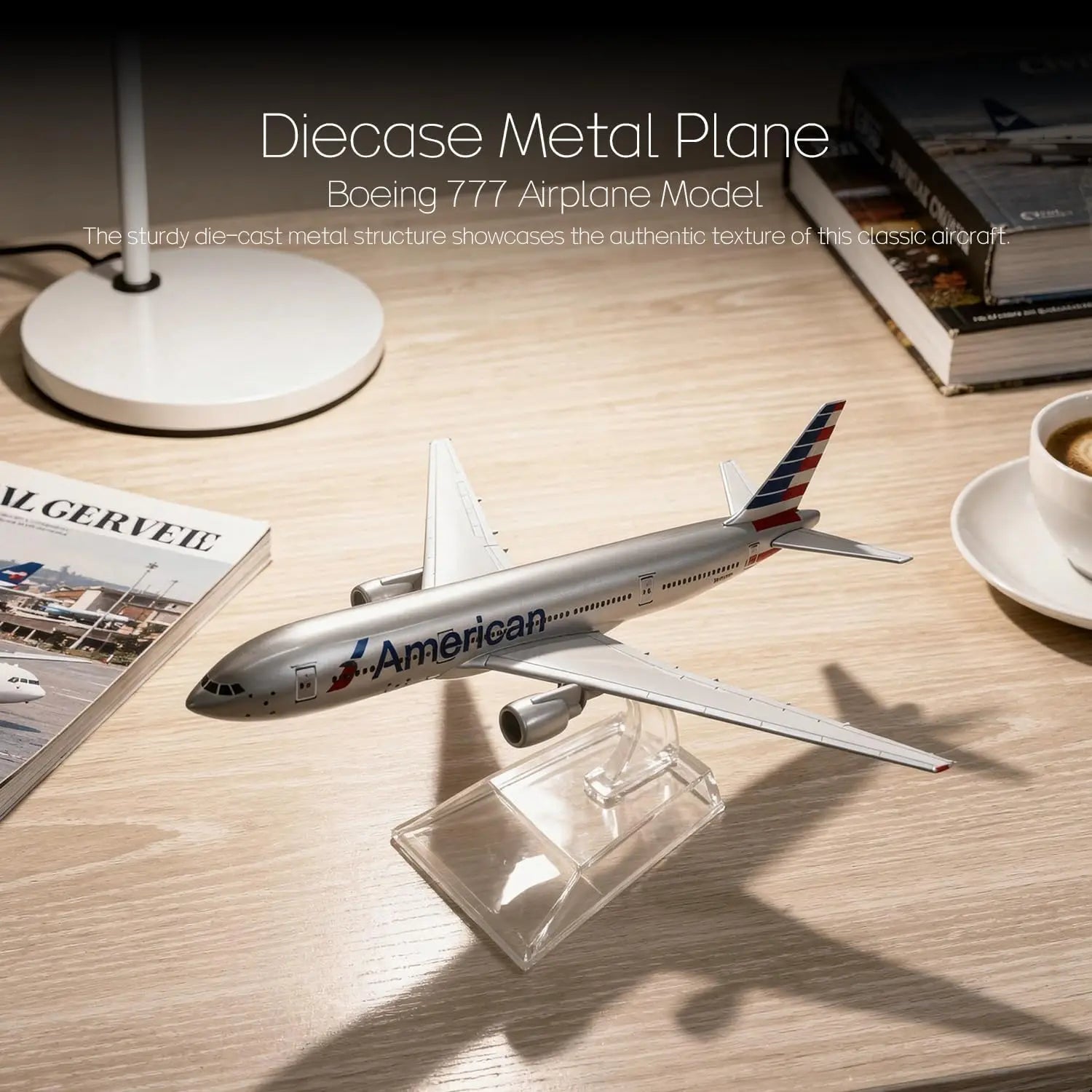 16cm Diecast Metal Airplane Model for American Airlines B777 Display Collectible Model Kit for Aviation Enthusiast Gift