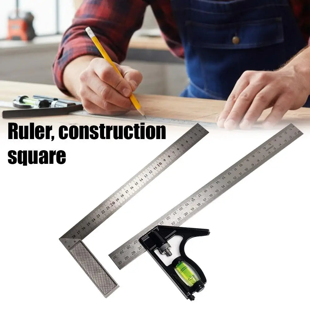 Aluminum Alloy Square Ruler Right Angle 90 Turning Ruler Woodworking Ruler Steel Turning Ruler Measuring Tools Gauge