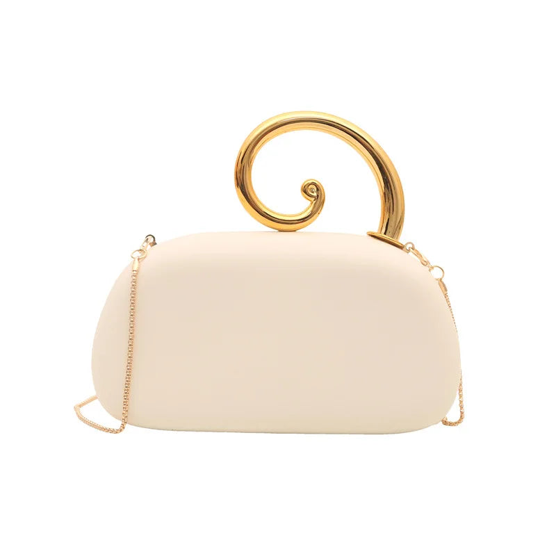 2026 New Fashion Design Irregular Handle Women's Evening Box Bag Luxury High End Party Clutch Handbag Bride Trend Crossbody Bag