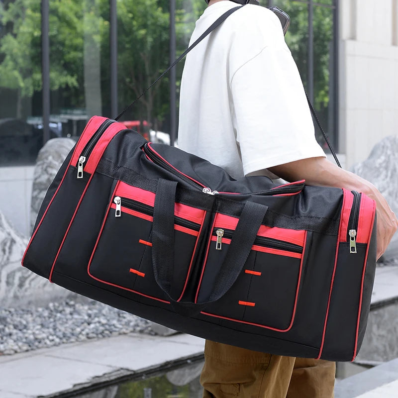 Men's Sports Travel Bag, Extra Large Capacity, Multi-Pocket Crossbody Luggage Bag