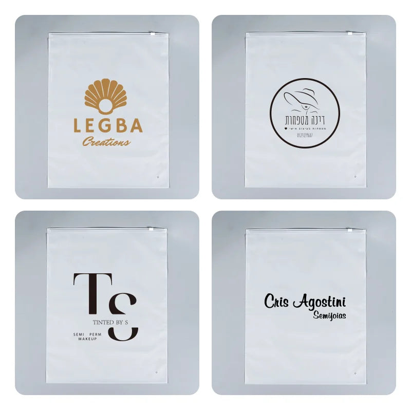 50 matte clothing zipper bags, thickened clothing storage bags, PE plastic packaging bags, custom logo printing