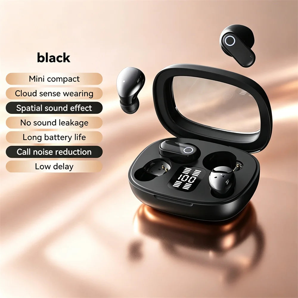 Electroplated TWS In-Ear Wireless Earphone Long Battery Life Digital Display 2-In-1 Dual Headphone Subwoofer Stereo Game Earplug