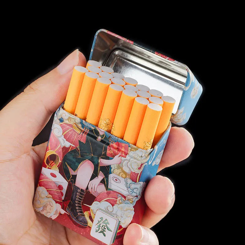Metal Cigarette Box Hand-rolled Cigarette Box 20 Pieces of Loose Soft Pack Cigarette Tobacco Box