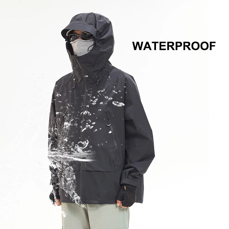 CHRLCK Men's Waterproof Hiking Jackets Spring Autumn Windproof Camping Windbreaker Women Fishing Trekking Running Jacket Unisex