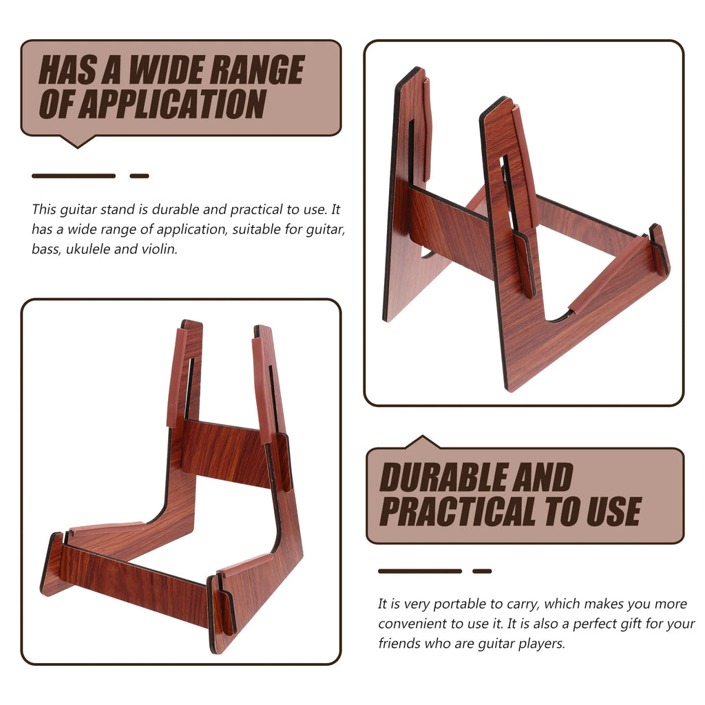 Portable Ukulele Stand Guitar Support Floor Rack Detachable Wooden Violin Holder Display Electric Bass Hanger For Home Shop