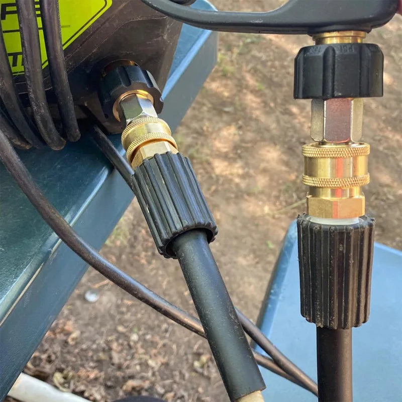 Pressure Washer Quick Connect Fitting M22 14mm to 1/4 Inch Pressure Washer Hose Gun Adapter Brass Washer Quick Release Connector