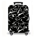 Luggage cover, abstract texture plaid butterfly flower print elastic protective cover, washable suitcase dust cover