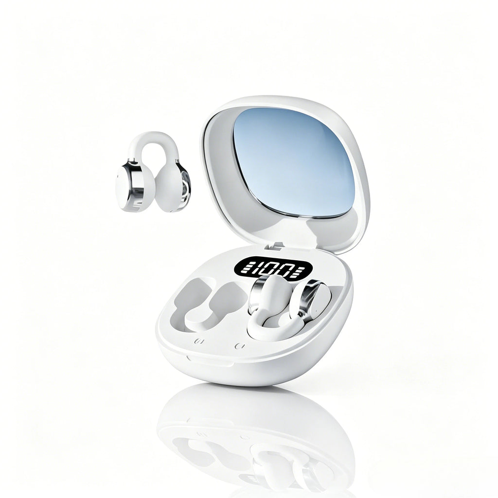 Open-Ear Clip-On Bluetooth Wireless Earbuds Immersive Surround Stereo Audio Built-In HD Microphone Ideal for Music Lovers