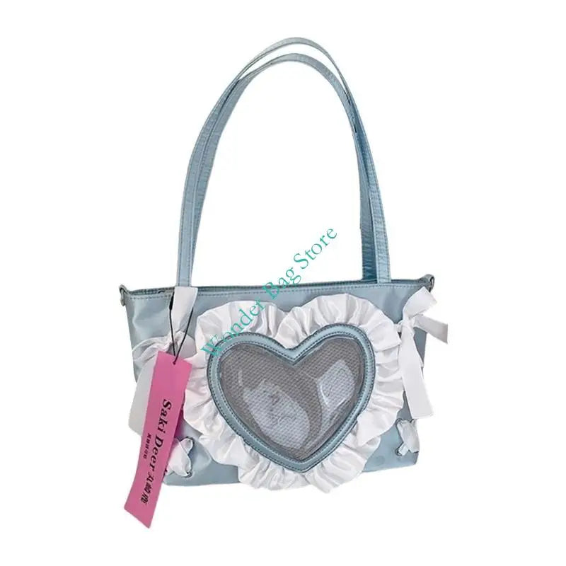 H3CB Sweet Bows Itabag Lovely Shoulder Bag Heart Crossbody Bag Japanese Styles Bag Students School Bag