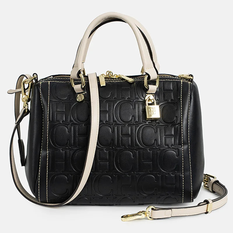 CH Women Handbag Embossed Leather Tote Bag Fashion Shoulder Bag Top Handle Purse Crossbody Bag Casual Work Travel Bag