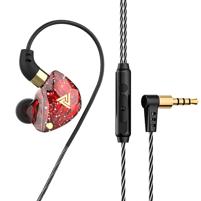 QKZ AK3 FiLe Wired Earphone with Microphone HiFi Music Monitor Bass Headphones Noise Cancelling Headset For Sport Gaming Earbuds