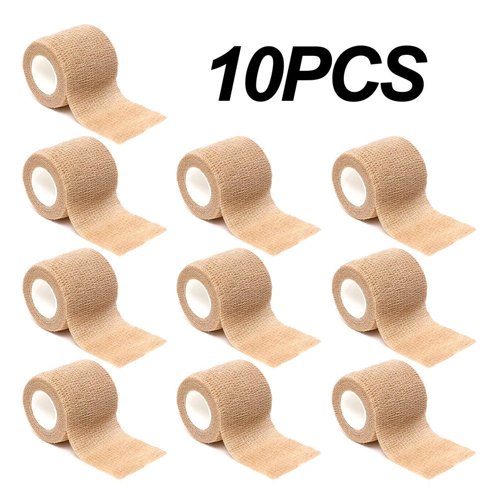 Black Sports Self-Adhesive Elastic Bandage with 4.8-Meter Elastic Knee Pads, 18 Colors for Fingers, Ankles, Palms, and Shoulders