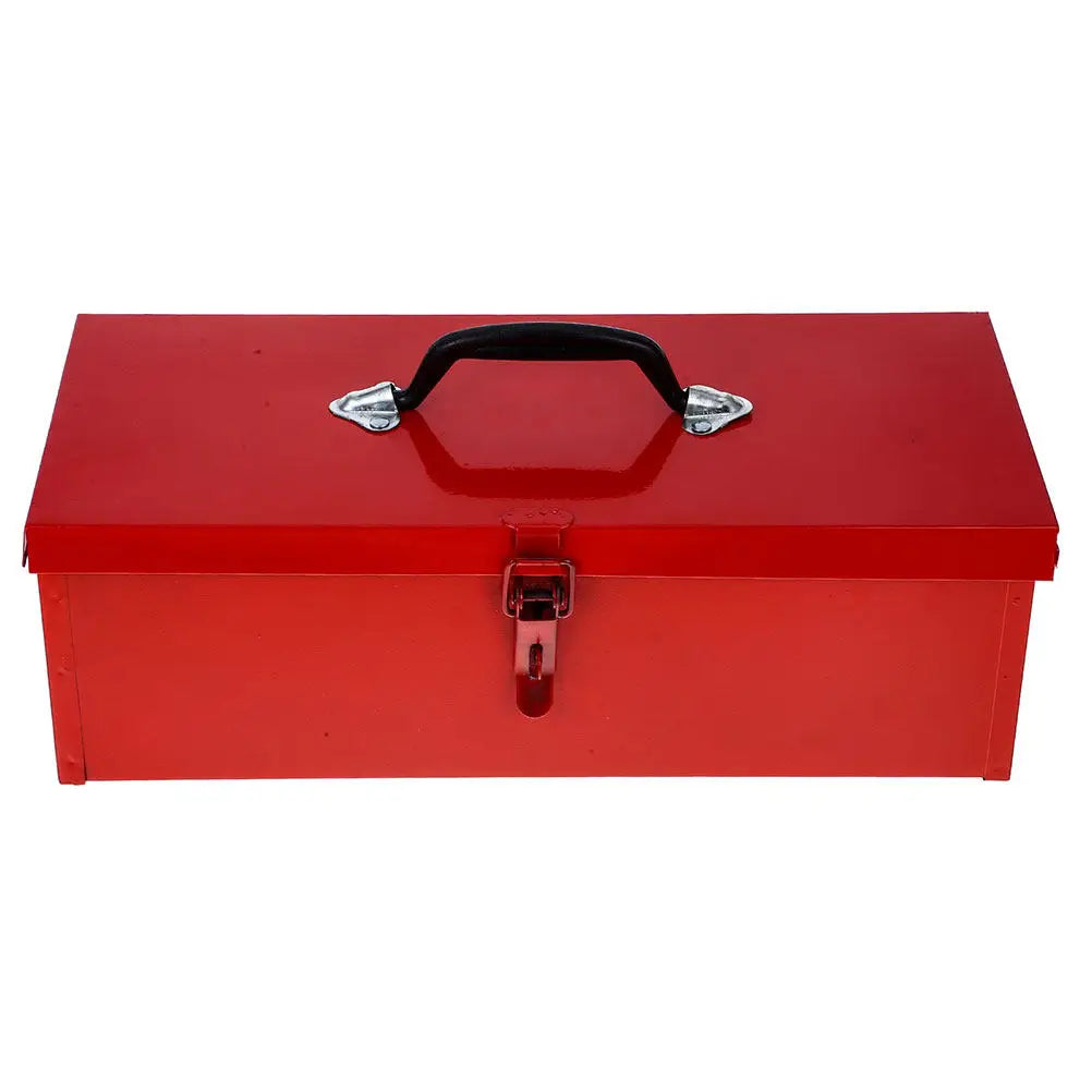 Red Metal Toolbox Thickened Iron Small Portable Tool Storage Organizer Chest Case for Home Garage Rv Truck Trailer