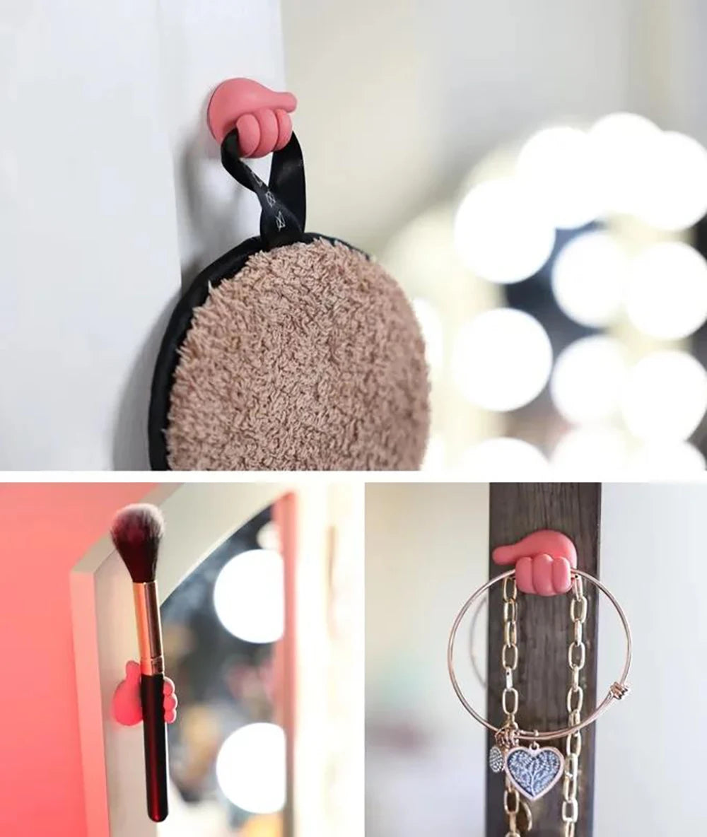 Hand-shaped Rubber Holder Glasses Power Cord Charging Line Self Adhesive Mini Hook Car Storag Organizer Interior Accessories