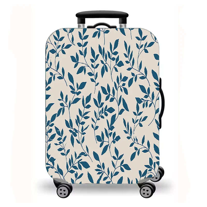 Luggage protective cover, retro printed elastic suitcase protective cover, retro floral pattern.