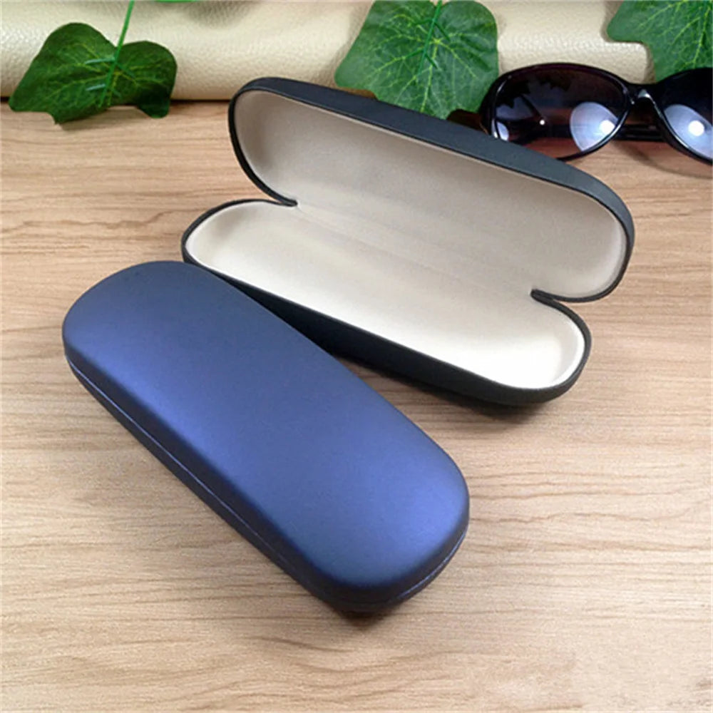 Unisex Hard Glasses Box for Men Women Reading Myopia Glasses Protector Case PU Leather Solid Color Fashion Eyewear Accessories