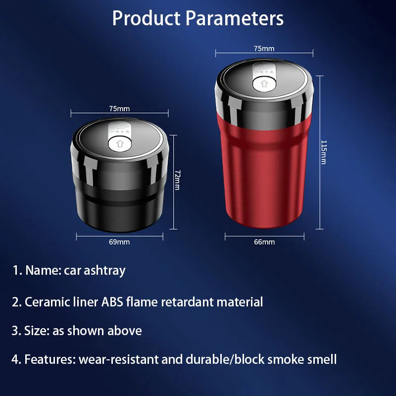 Portable car LED ashtray ceramic liner smokeless car bracket box for Mercedes Benz GLA GLB GLC GLE GLS SLS G63 W166 W214 W140