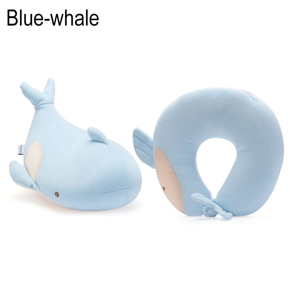 Cute Bedding Changable Cartoon Multifunctional U Shaped Travel Pillow Penguin Whale Protection Neck Fluffy Pillows