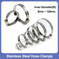 1PCS Stainless Steel Hose Clamps Diameter 8mm ~ 120mm Adjustable Tri Gear Worm Fuel Tube Water Pipe  Fixed Clip Spring Cramps