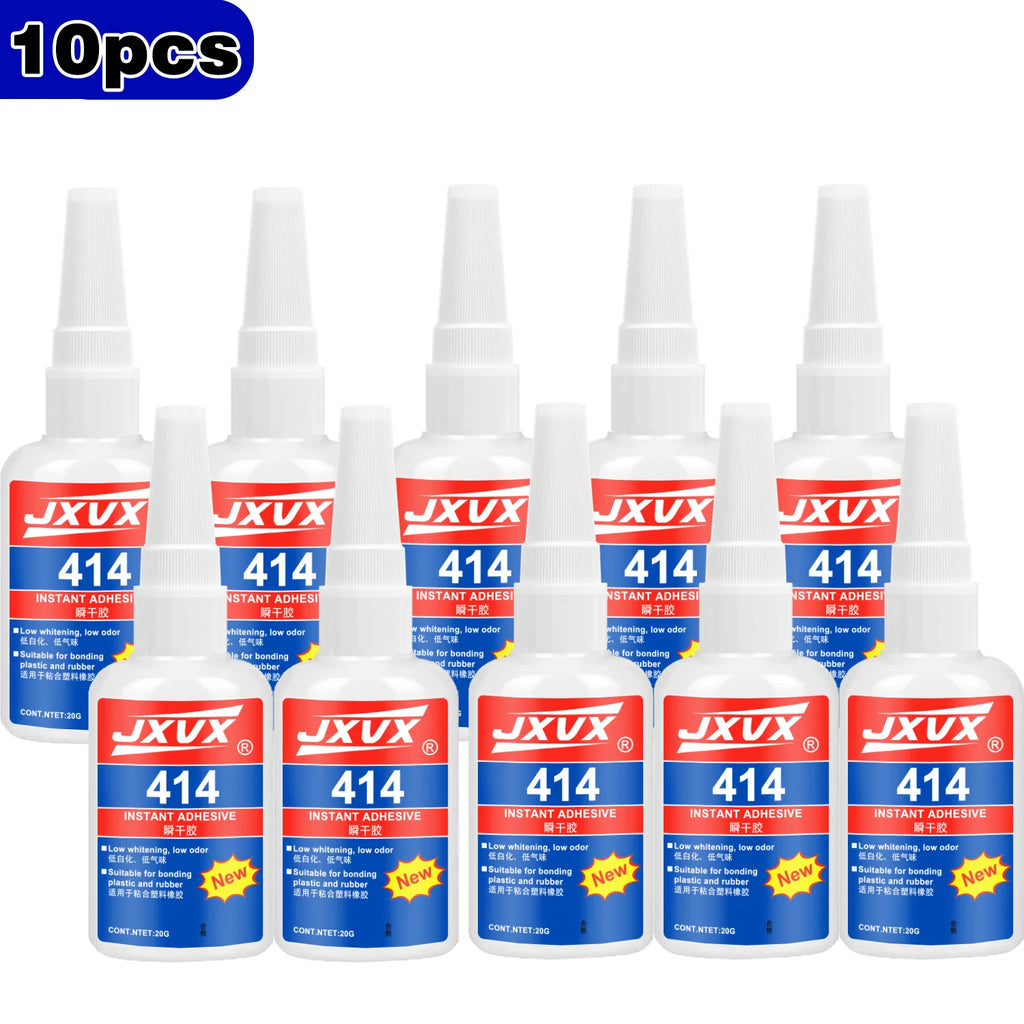 JXVX 1-10pcs 414 Super Glue Instant Quick-drying Cyanoacrylate Adhesive Leather Rubber Wood Metal Strong Bond Liquid Glue Tool .