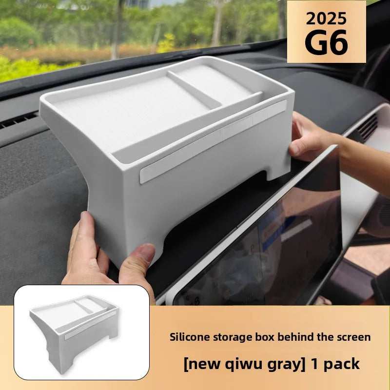 Car Screen Rear Storage Box Silicone Storage Box Auto Supplies Modification Car Accessories for Xpeng Xiaopeng G6 2025