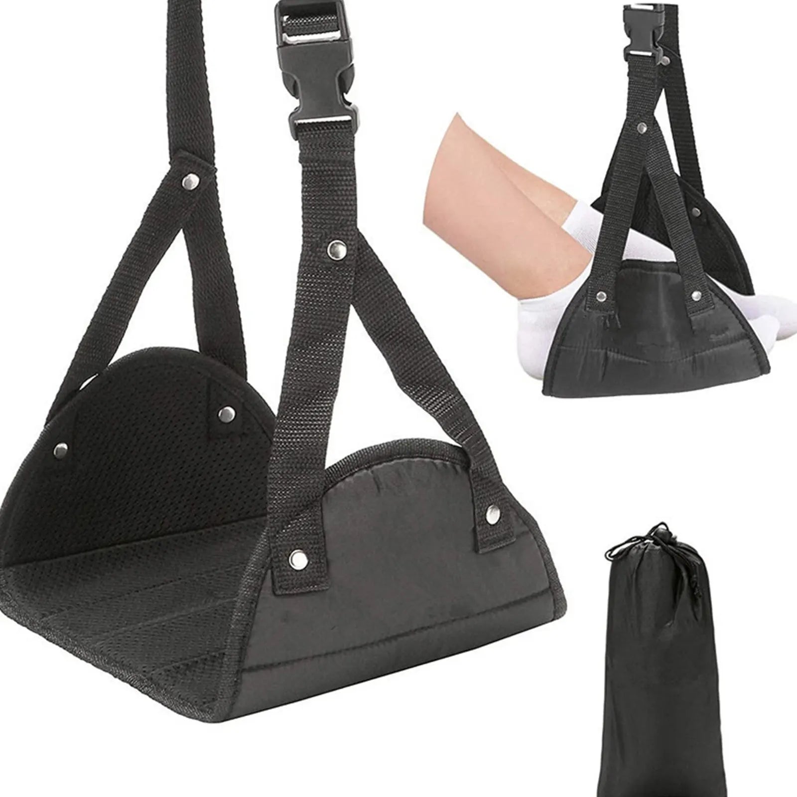 Aircraft high-speed rail travel rest foot pad long-distance car trip rest foot hammock portable foot hammock swing foot  pedal