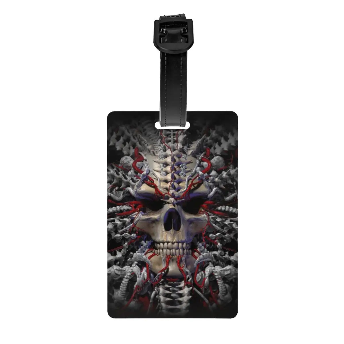 Custom Evil Hands Skull Luggage Tag Privacy Protection Halloween Gothic Skeleton Baggage Tags Travel Bag Labels Suitcase