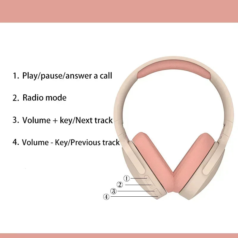New P2961 Wireless Headphones Bluetooth Foldable 9d Hifi Stereo Sound Headset Long Battery Life Heavy Bass Earphone 2026