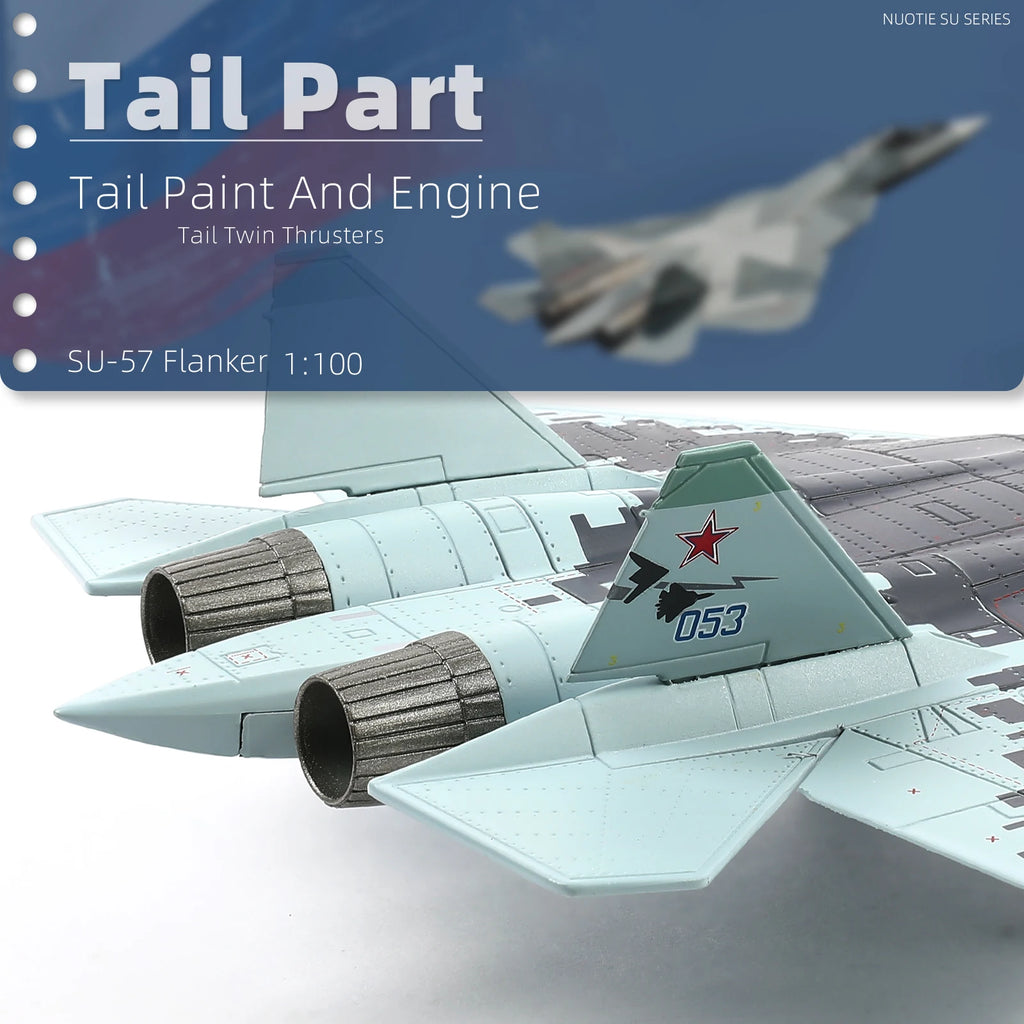 SU57 digital camouflage fighter jet model 1:100 die-cast metal military aircraft aircraft collection gift