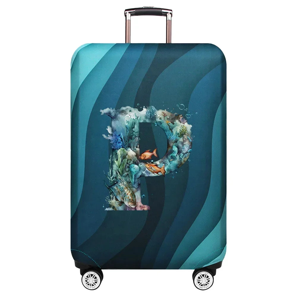 Elastic Fish Letter Series Luggage Protective Cover Suitable for 18-32 Inch Bag Suitcase Covers Trolley Cover Travel Accessories