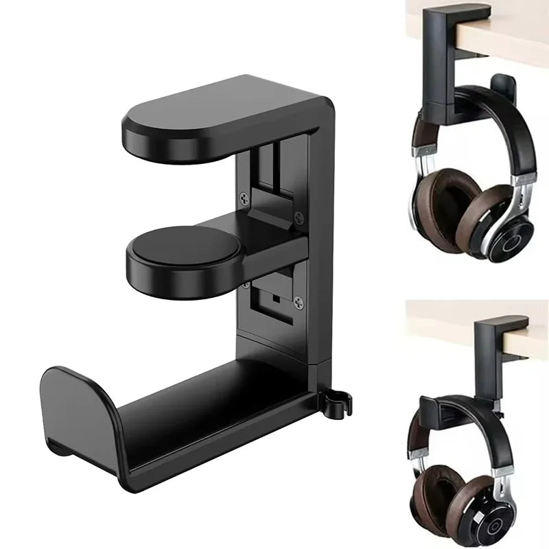 360° Rotating Headphone Stand Desktop Headset Holder PC Gaming Headset Desk Hanger Hook For Earphones Storage Hangin Organizer