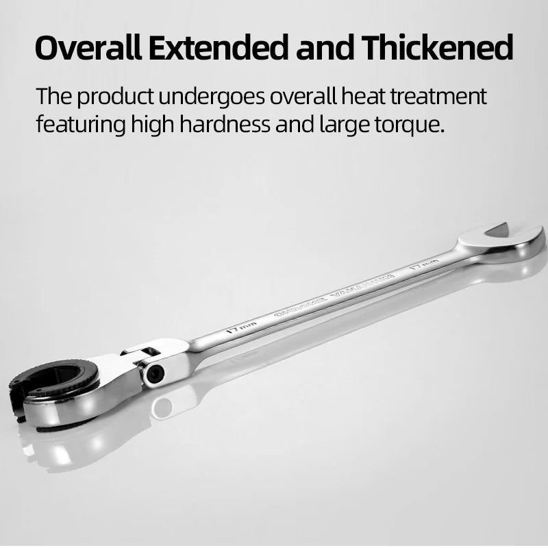 8-19mm Metric Flex-Head Ratcheting Wrench Professional Chrome Vanadium Steel Ratchet Wrenches Fast And Labor-Saving Dual-Use