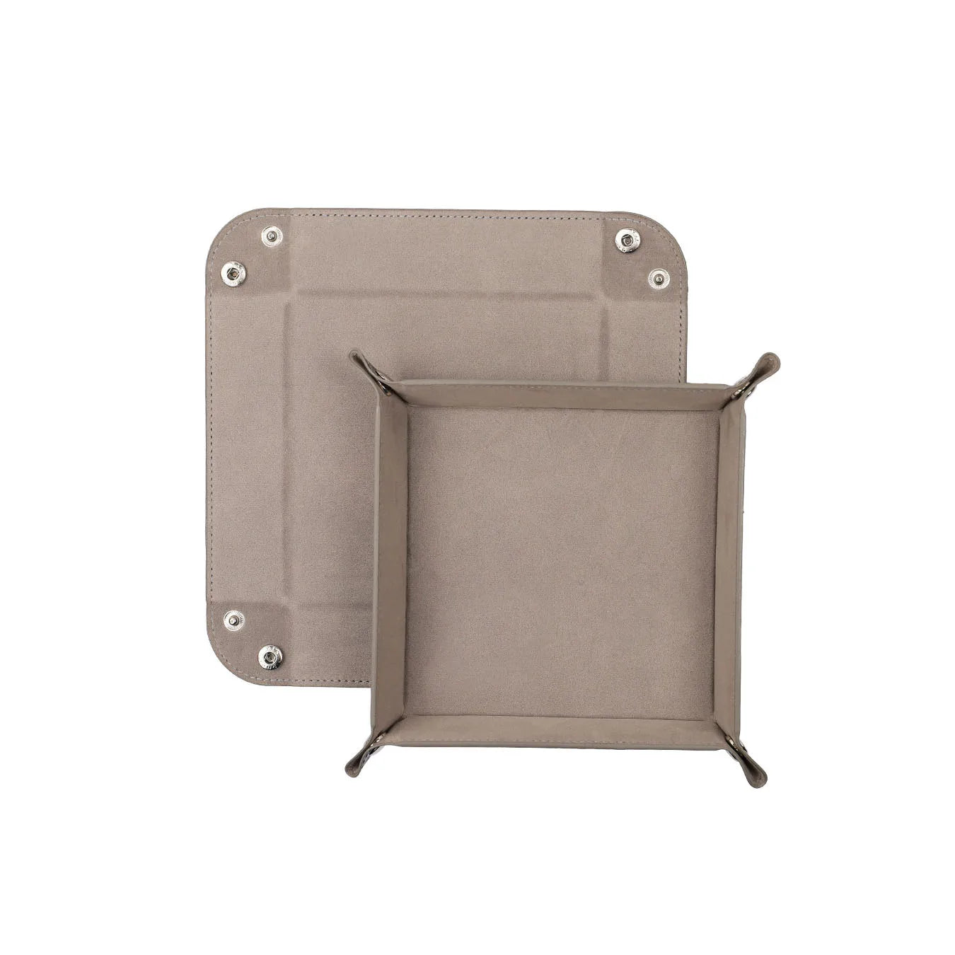 Foldable Dice Tray PU Leather Flannel Game Dice Plate Four Corners Folded Tray Home Desktop Decoration Box Coin Key Storage Tray
