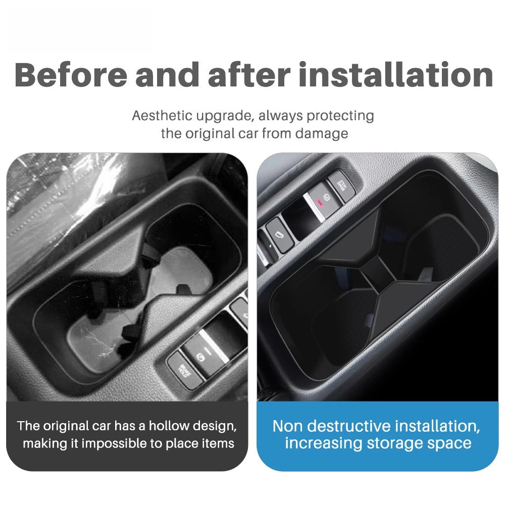 Silicone Cupholder For Honda HRV HR-V Vezel 2021-2025 Car Center Console Storage Box Water Cup Holder Auto Interior Accessories