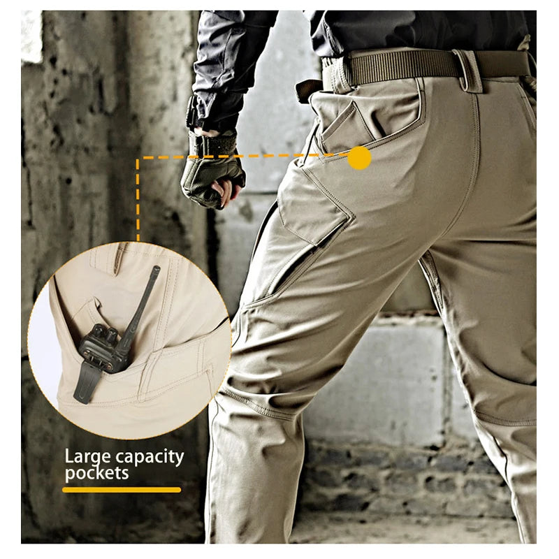 Men's Tactical Hiking Pants Spring Autumn Wear-Resistant Multiple Pockets for Camping Fishing Hunting Climbing Trekking