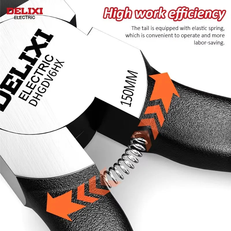 DELIXI ELECTRIC 5/6 Inch Diagonal Cutting Pliers,Chromium Vanadium Steel,Portable Manual Hand Tool for Cutting Copper Wire.