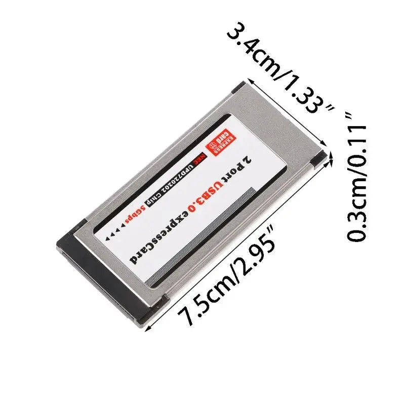 Pci-E Pci Express To Usb 3.0 2 Port 34 Mm Expresscard Card Converter Adapter-FS
