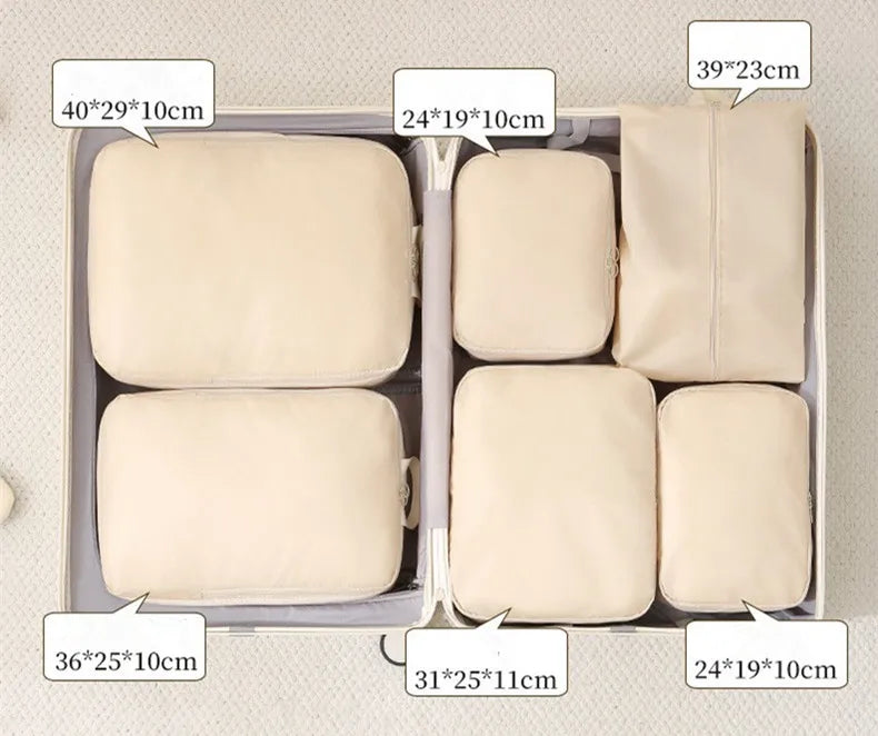 4/6PCS Compression Bags with Zipper for Clothes Underwear Shoe Packing Storage Travel Luggage Wardrobe Space Saving Organizer