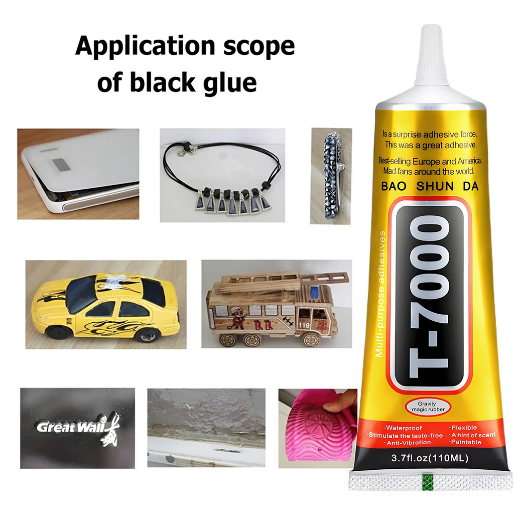 B-7000 T-7000 Clear & Black Glue 15/50/110ml, Fast Drying Waterproof Resin Adhesive for Phone Screen Repair, Jewelry Craft.