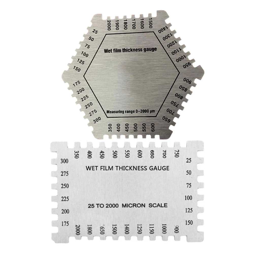Hexagonal Wet Film Comb Gauge 25-2000um Stainless Steel Paint Thickness Meter For Construction Chemicals