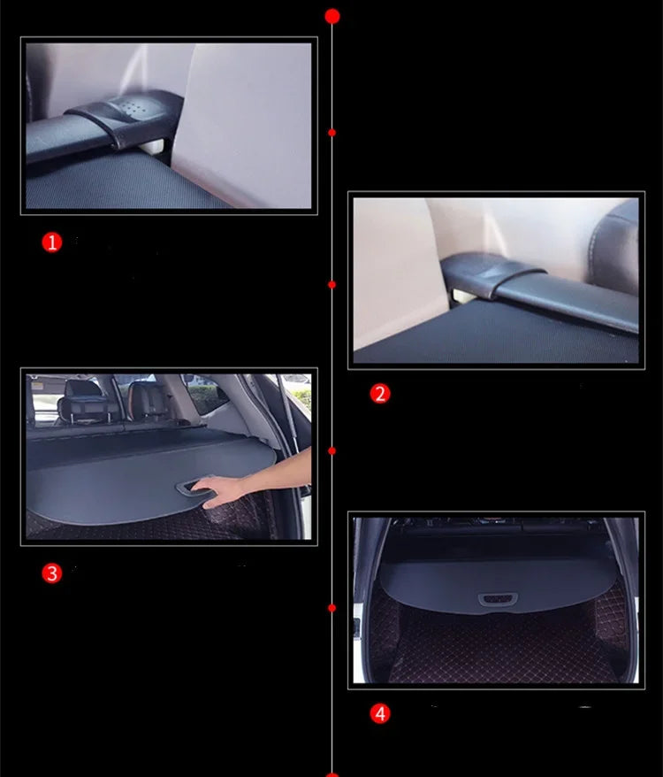 Rear Trunk Security Cargo Cover For Hyundai Tucson L 21-25 SantaFe 19-23 Luggage Carrier Partition Shield Car Accessories