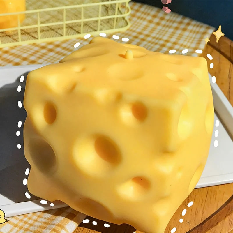 Squishy Square Cheese Squeeze Toys Slow Rebound Push Stress Relief Sensory Toy Soft Butter Cheese Fidget Toy Christmas Present